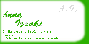 anna izsaki business card